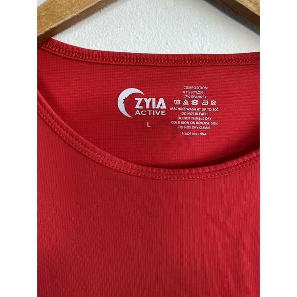 COPY - ZYIA Active Tank Top Red Large Sleeveless Nylon Stretch Gym Run Workout - Picture 5 of 7